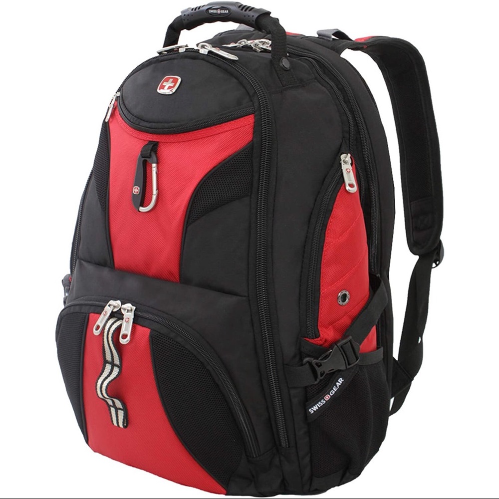 SwissGear 1900 ScanSmart Laptop Backpack - Black/Red NWT